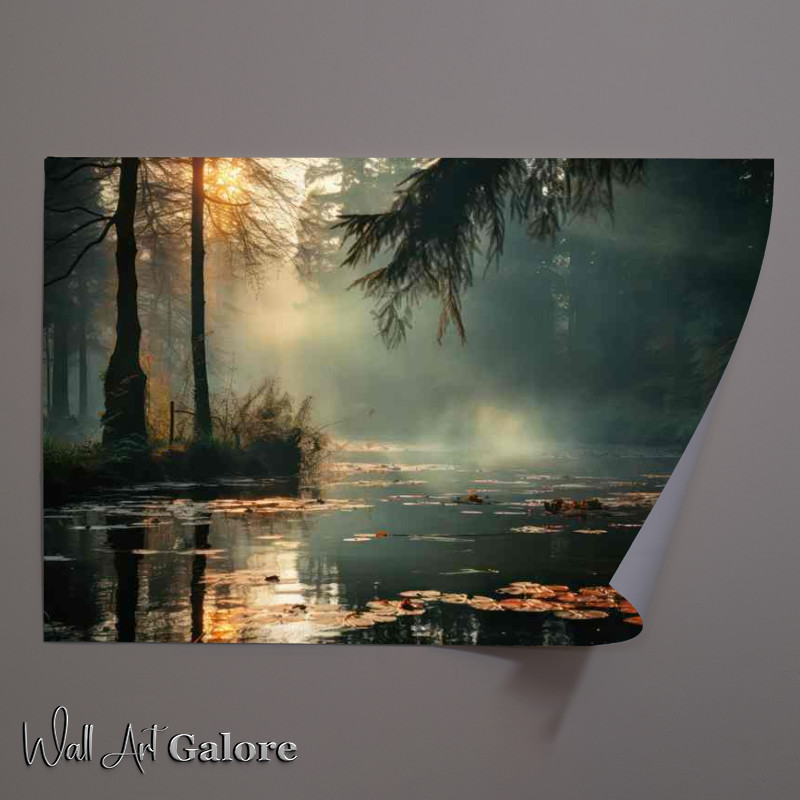 Buy Unframed Poster : (Foggy Pond Beauty of The Silence)