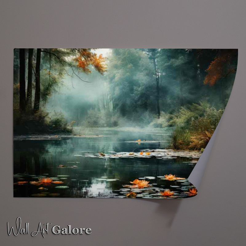 Buy Unframed Poster : (Foggy Pond Misty Trees)