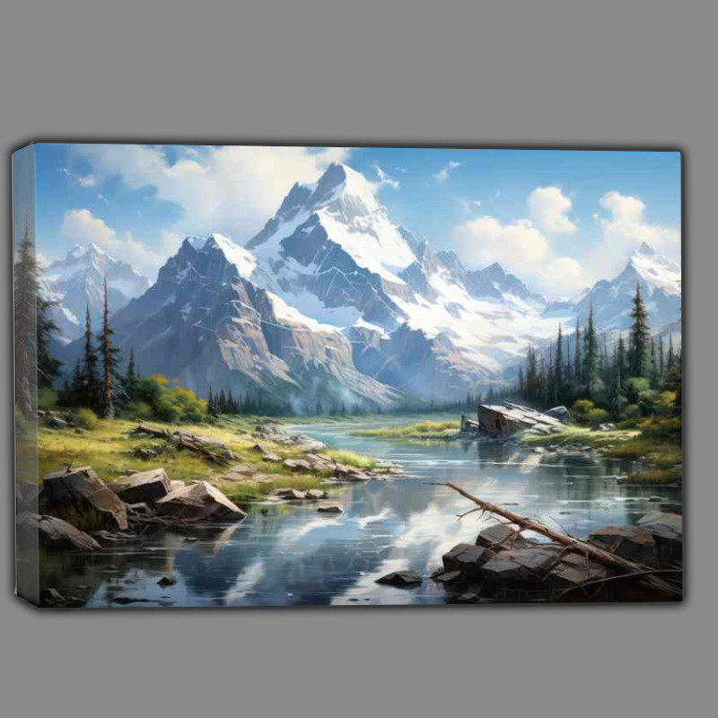 Buy Canvas : (Lake And Mountain Tranquility)