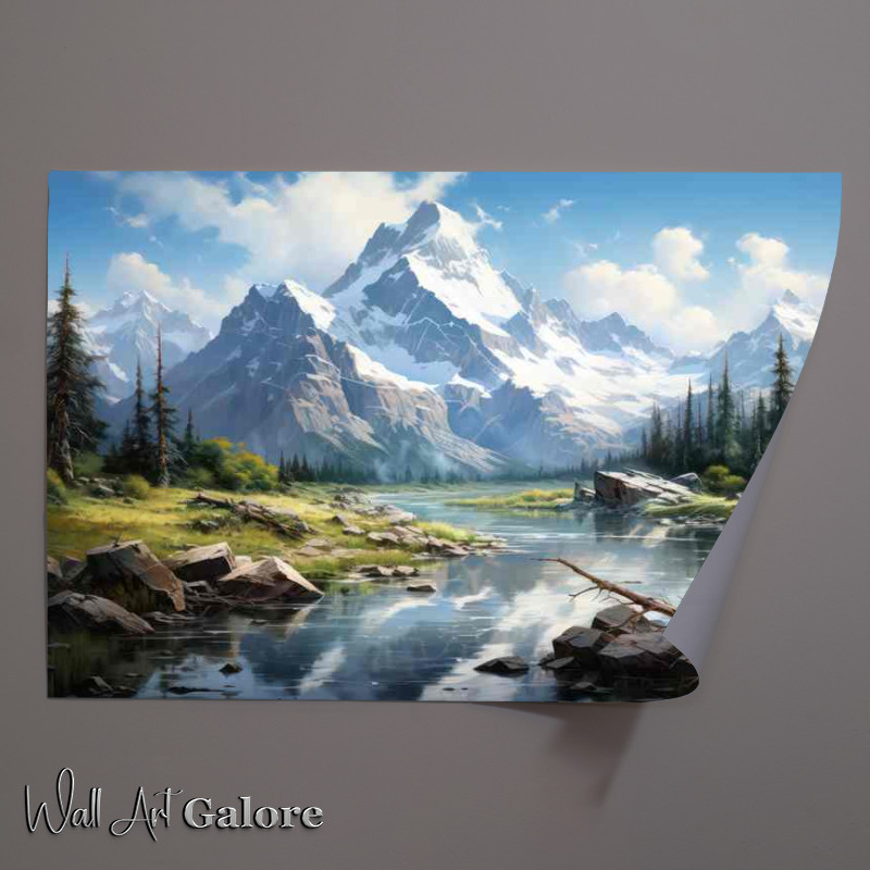Buy Unframed Poster : (Lake And Mountain Tranquility)