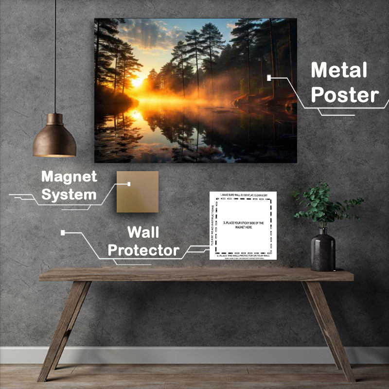 Buy Metal Poster : (Misty Waters And Sunrise Hopes)