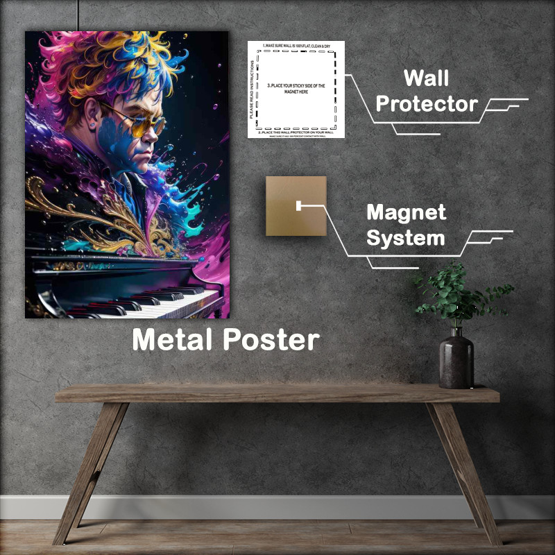 Buy Metal Poster : (Elton John playin)