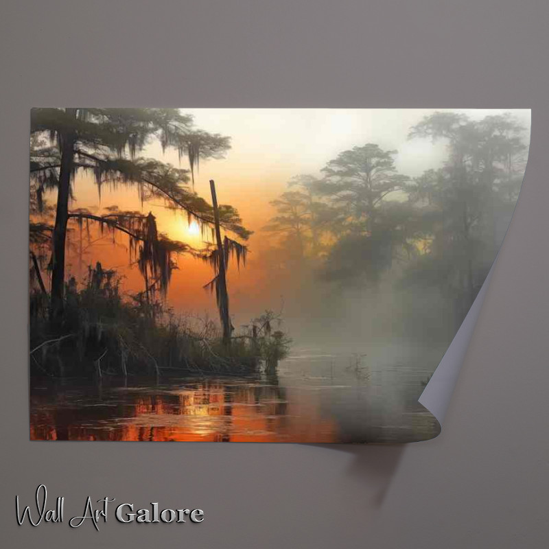 Buy Unframed Poster : (Orange And Grey Lake Harmony)