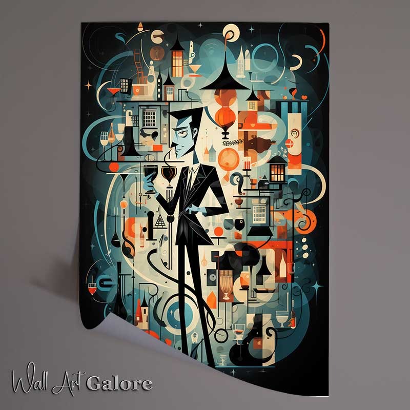 Buy Unframed Poster : (Merging Lines Abstract Art and the Human Form)