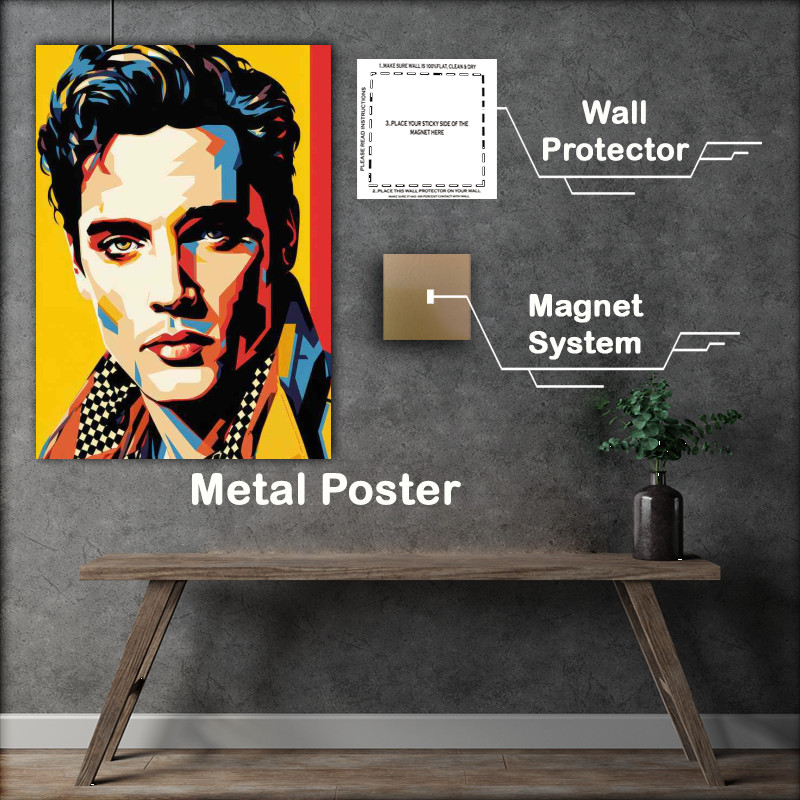 Buy Metal Poster : (Elvis Presley pop art the original king)