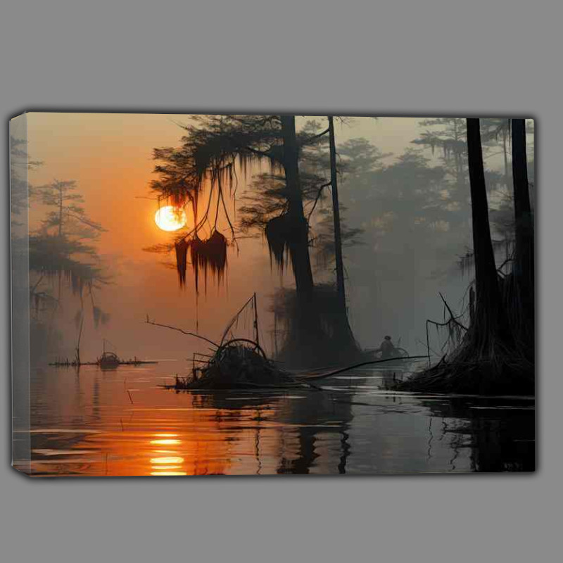 Buy Canvas : (Stillness Glows In Sunset Dreams)