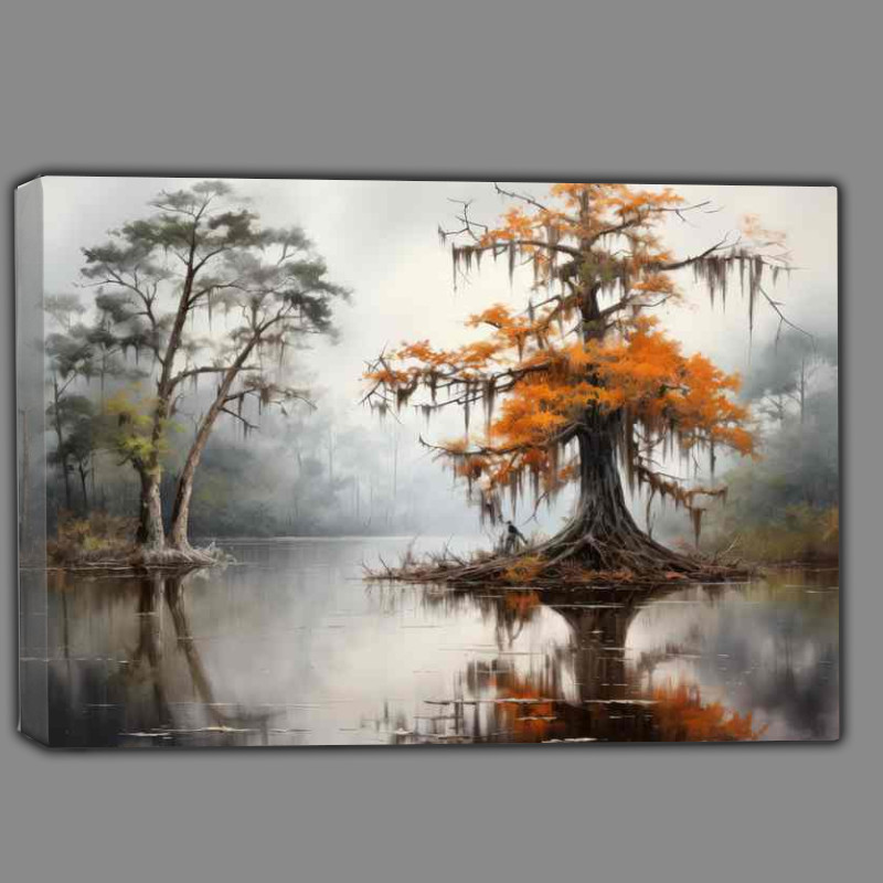 Buy Canvas : (Swamp Tree In The Mist)