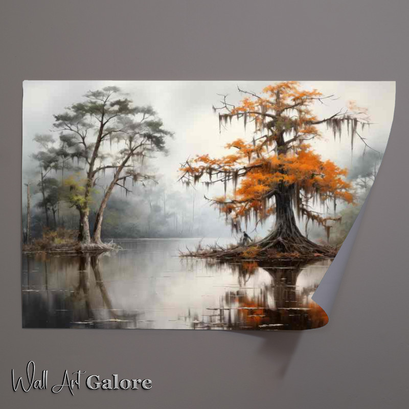 Buy Unframed Poster : (Swamp Tree In The Mist)