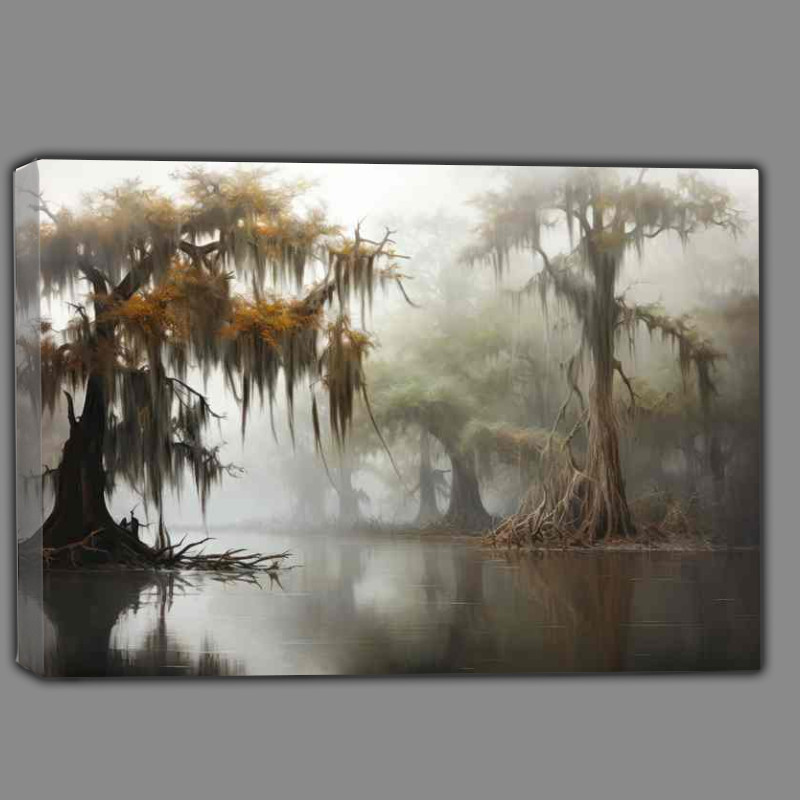 Buy Canvas : (Swamp Trees A Misty Wonder)