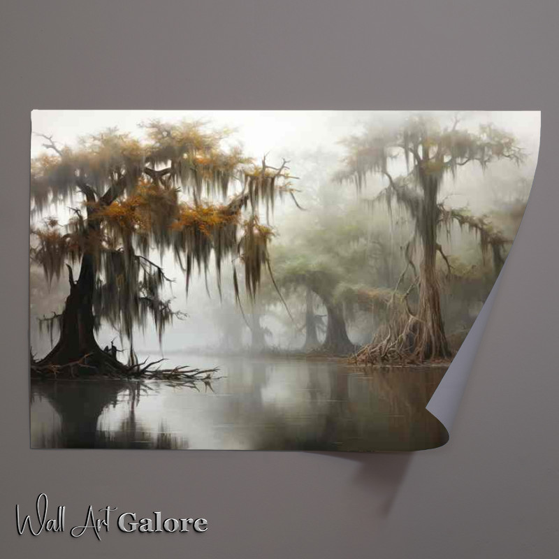 Buy Unframed Poster : (Swamp Trees A Misty Wonder)