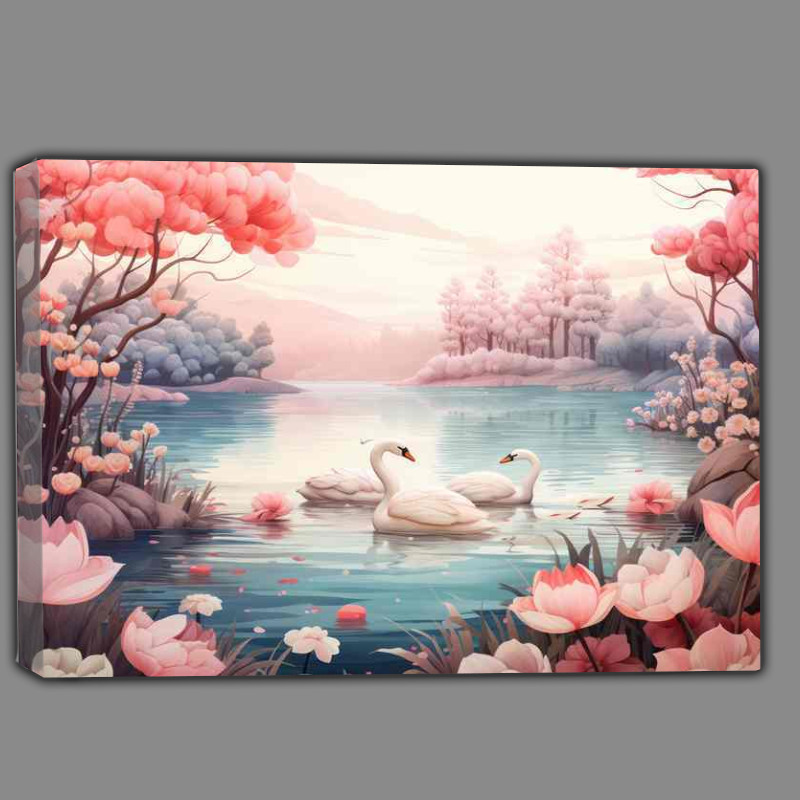 Buy Canvas : (Swan Lake in Pink)