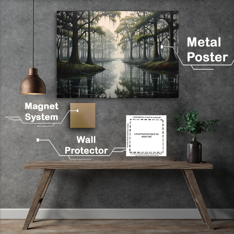 Buy Metal Poster : (Trees on Lake Majesty)