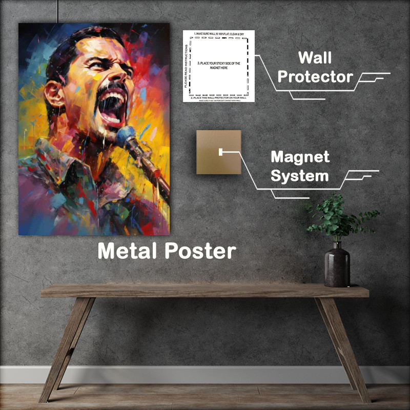 Buy Metal Poster : (Freddie Mercury Very colourful)