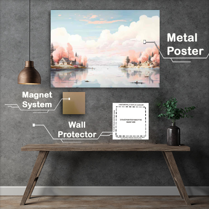 Buy Metal Poster : (Whimsical Lake and Candyfloss Dreams)