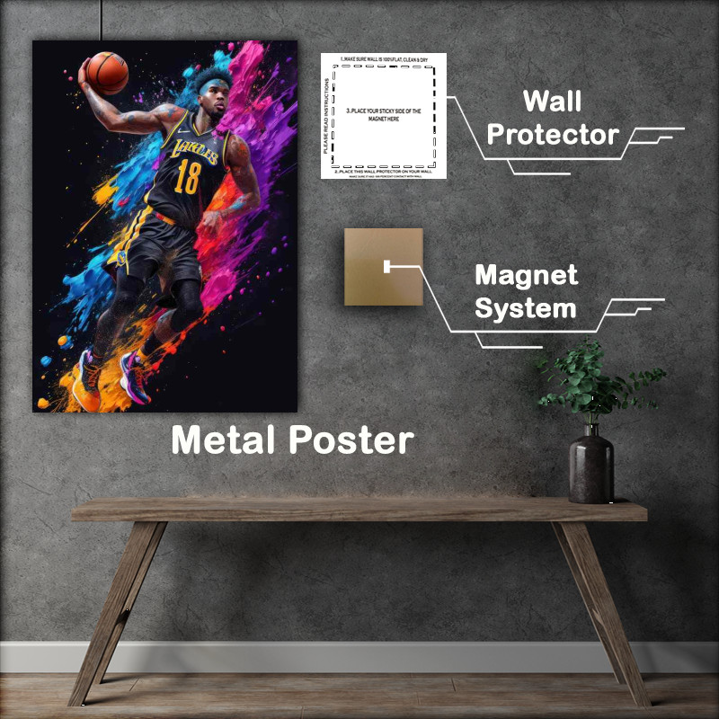 Buy Metal Poster : (Bold Basketball Beauty Dynamic Splash Display)