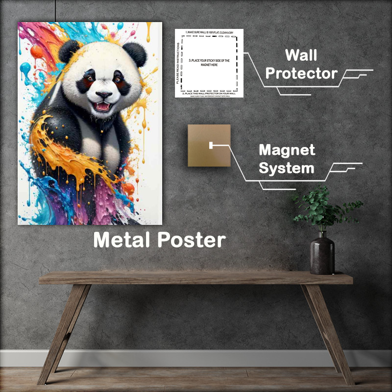 Buy Metal Poster : (Colourful Bamboo Ballet Panda splash art)