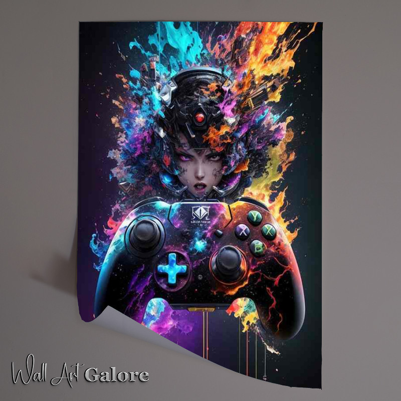 Buy Unframed Poster : (Gaming Elegance Vibrant Lady Splash Artwork)