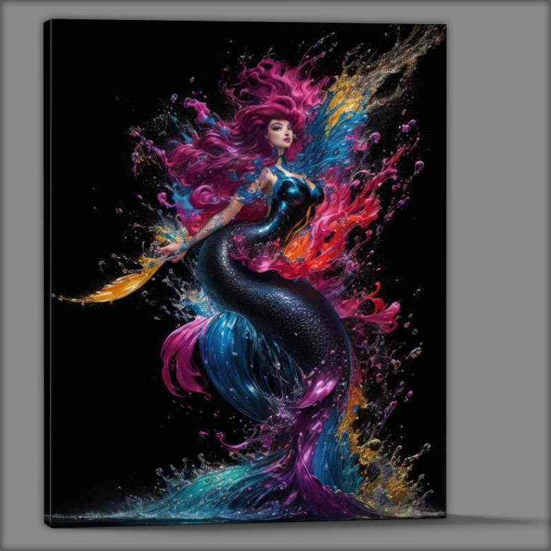 Buy Canvas : (Graceful Mermaid Artistic Splash Creation)
