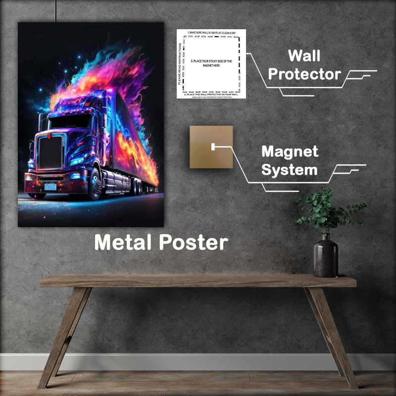Buy Metal Poster : (Luxury Truck Striking Splash Art Design)