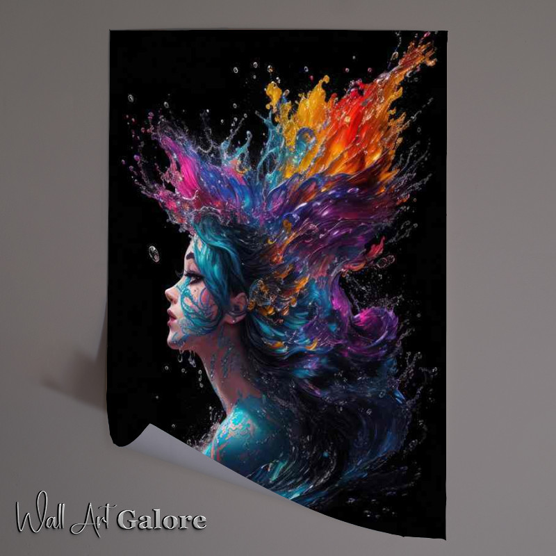 Buy Unframed Poster : (Majestic Mermaids Muse Artful Splash Scene)