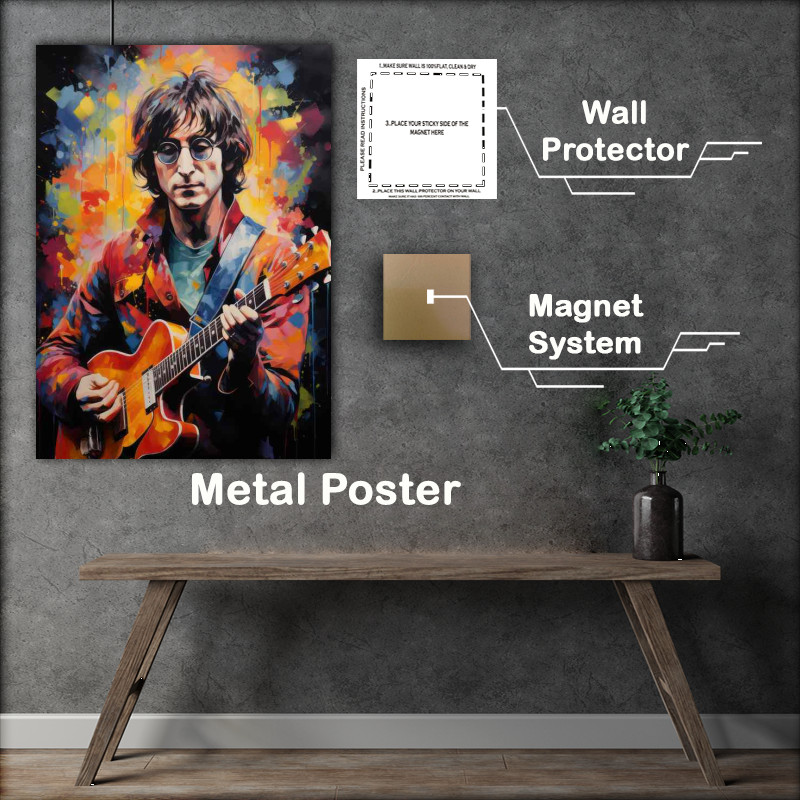 Buy Metal Poster : (John Lennon Very colourful splast art sstyle)