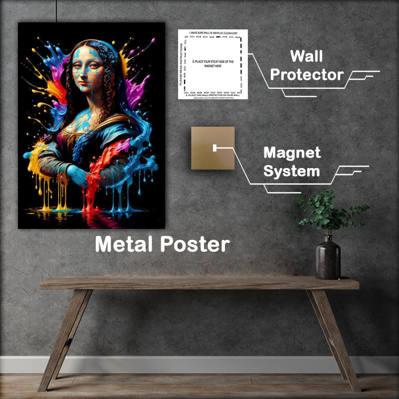 Buy Metal Poster : (Mona liza splash art)