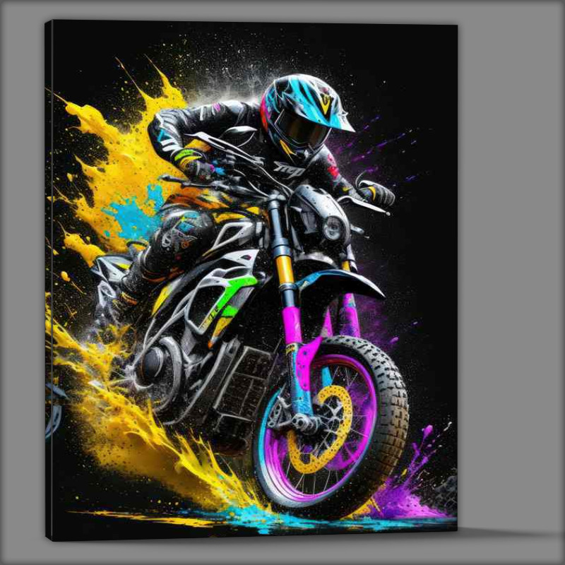 Buy Canvas : (Motocross Splash Dirt Bike Art)