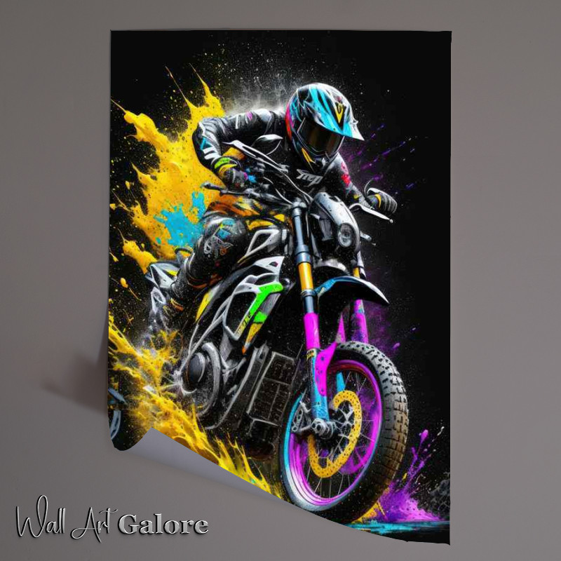 Buy Unframed Poster : (Motocross Splash Dirt Bike Art)