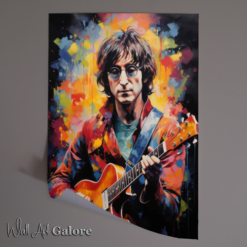 Buy Unframed Poster : (John Lennon Very colourful splast art sstyle)