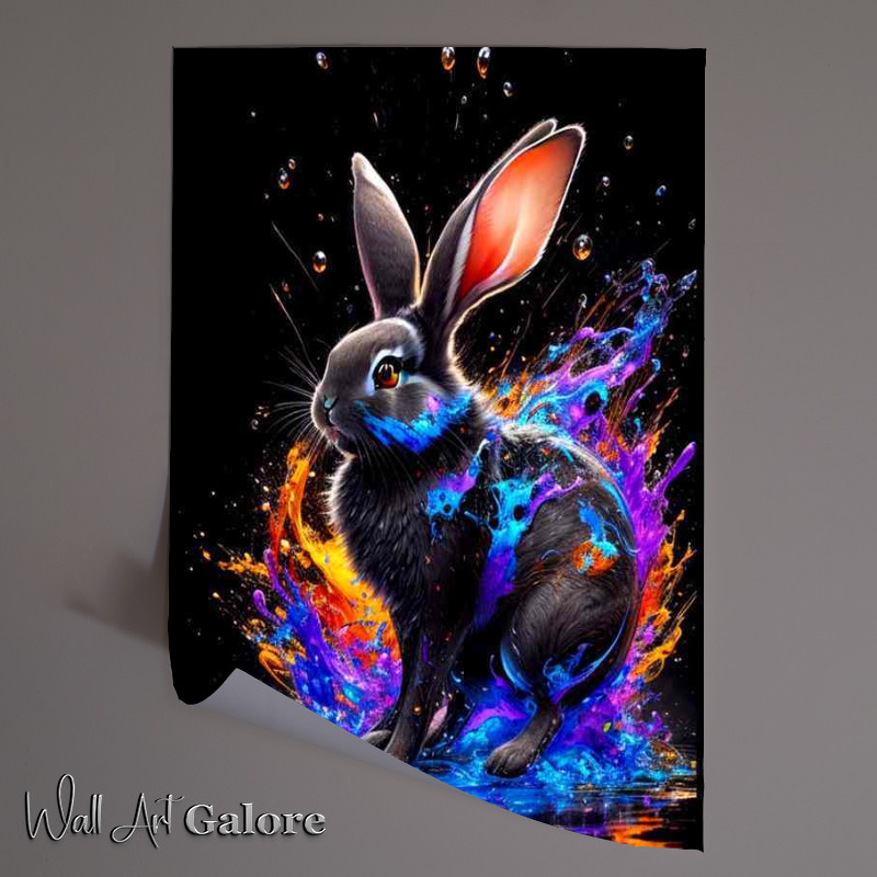 Buy Unframed Poster : (Radiant Rabbit Rhapsody Bold Splash Art Scene)