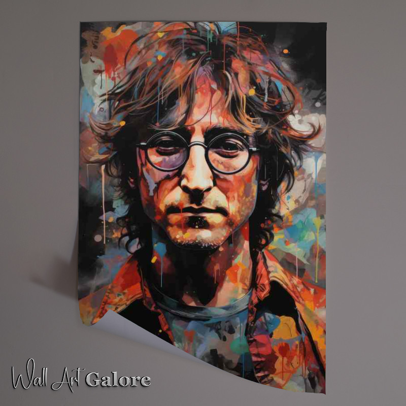 Buy Unframed Poster : (John Lennon with glasses in splash art style)