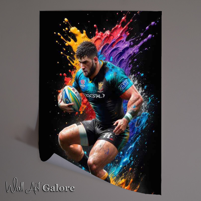 Buy Unframed Poster : (Rugby Visionary Colorful Splash Artistry)