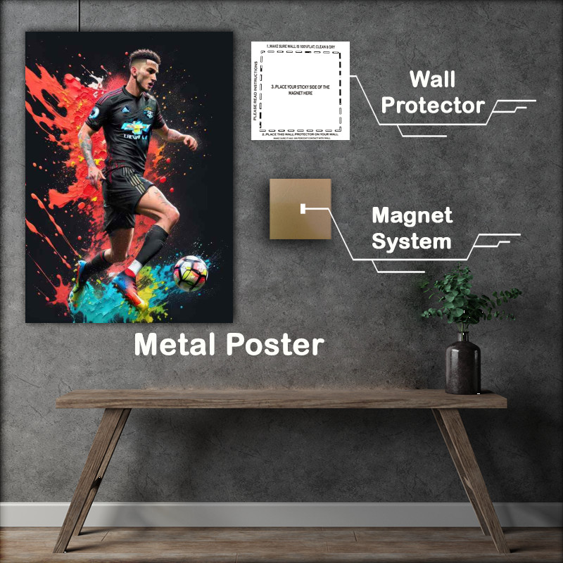 Buy Metal Poster : (Spectacular Football Symphony Artful Splash Design)
