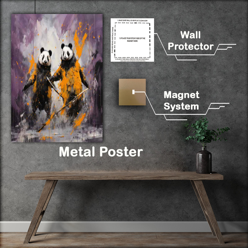 Buy Metal Poster : (Spectacular Pandas Wisdom Unique Splash Artwork)