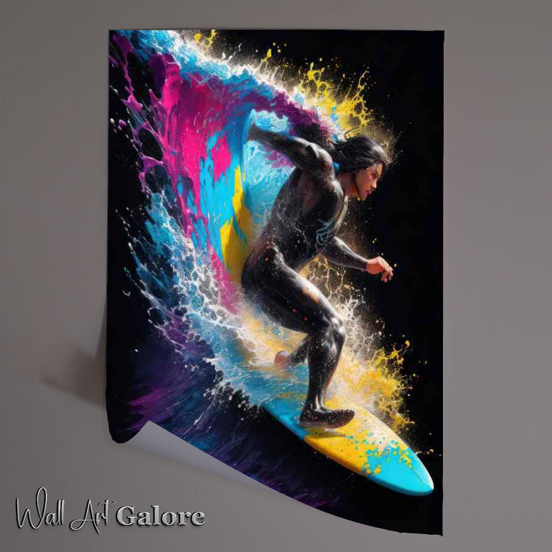 Buy Unframed Poster : (Spectacular Surfing Symphony Splash Art)