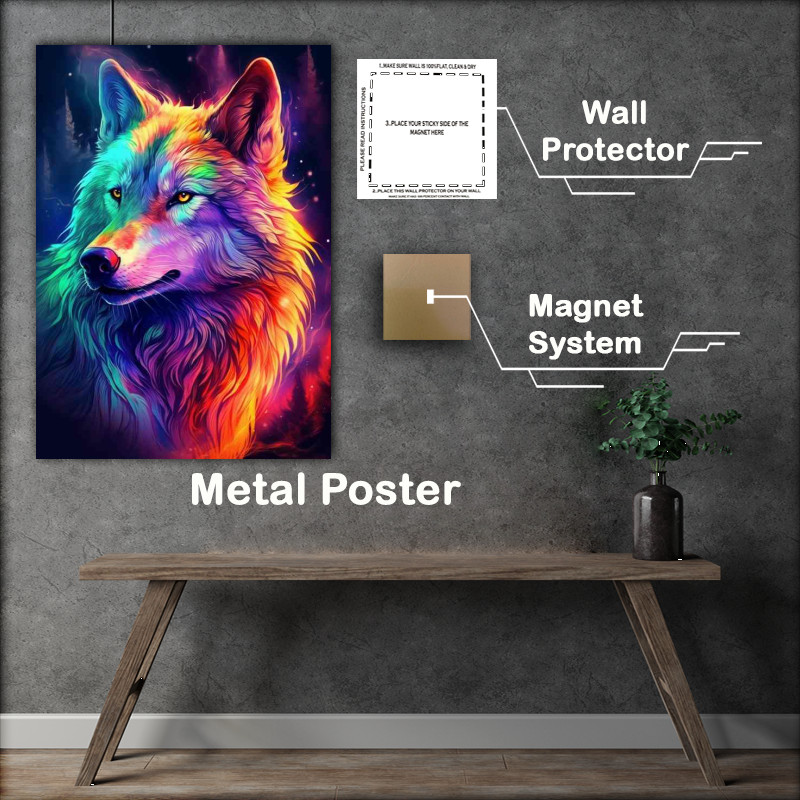 Buy Metal Poster : (Spectacular Wolf Wisdom Unique Splash Artwork)