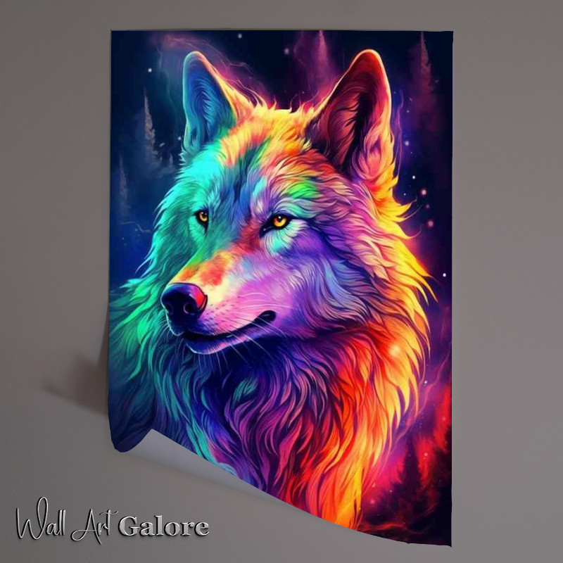 Buy Unframed Poster : (Spectacular Wolf Wisdom Unique Splash Artwork)