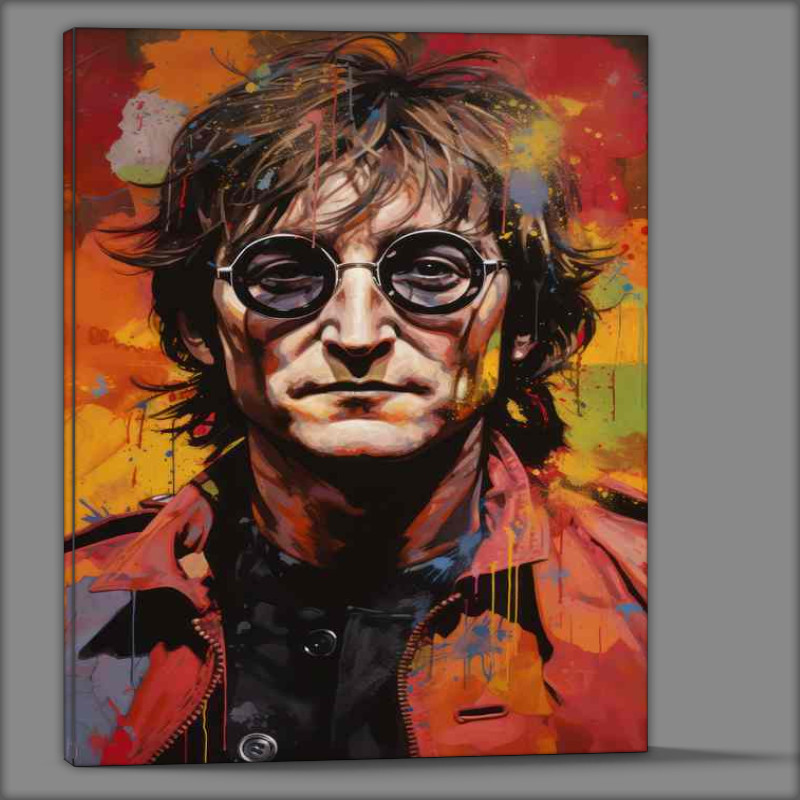 Buy Canvas : (John Lennon with glasses in splash art style just cool)