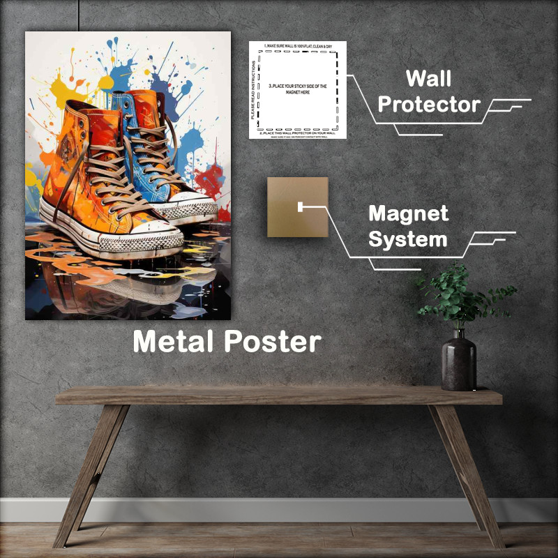 Buy Metal Poster : (Striking Sneekers Splash Image)