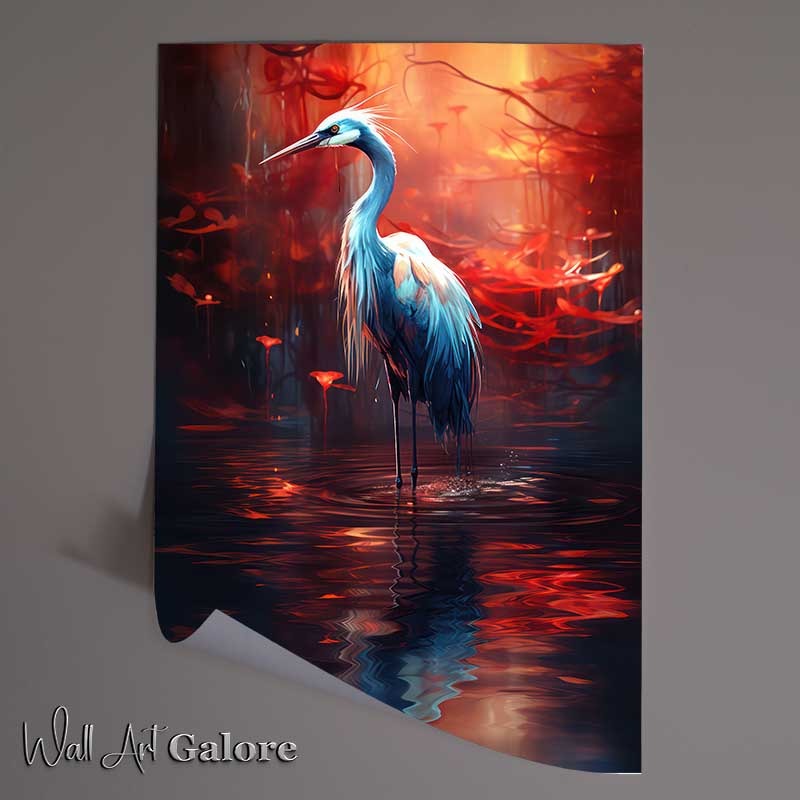 Buy Wild Beauty Poster : (Graceful Crane in Water)