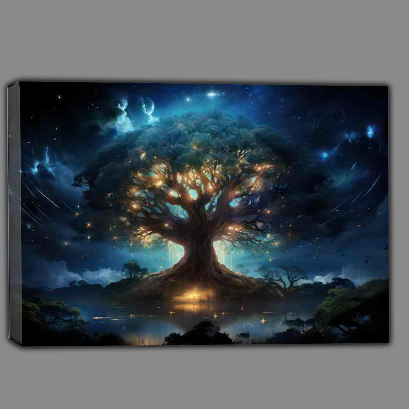 Buy Canvas : (Tree of Life A Heavenly Drape Of Light)