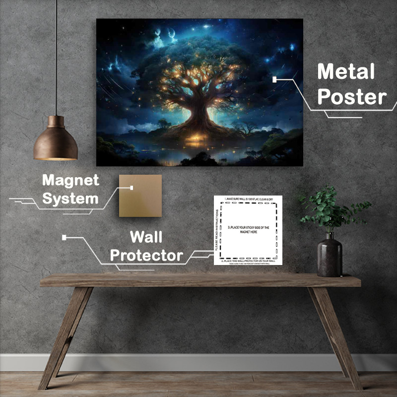Buy Metal Poster : (Tree of Life A Heavenly Drape Of Light)