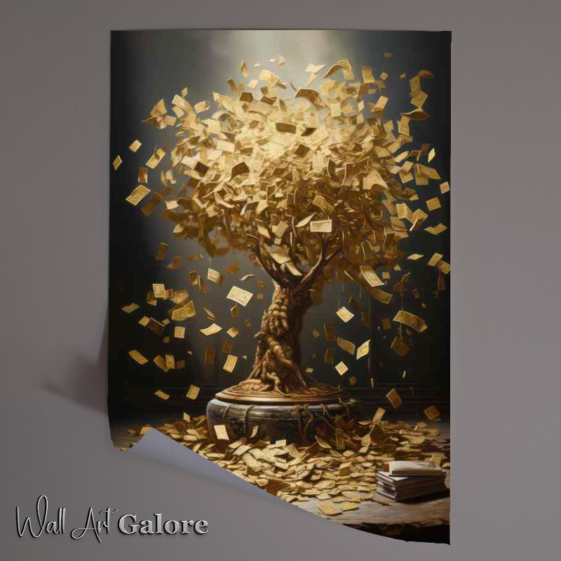 Buy Unframed Poster : (Currency Cascade Wealthy Tree)