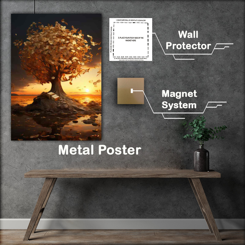 Buy Metal Poster : (Money makes the World Go Round Tree)