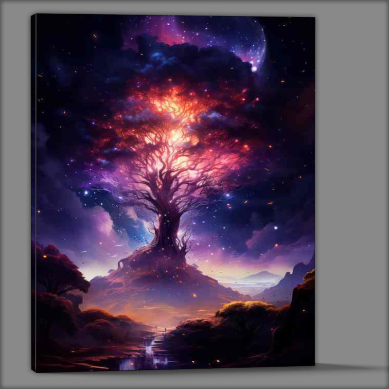 Buy Canvas : (Night Sky Over The Boughs)