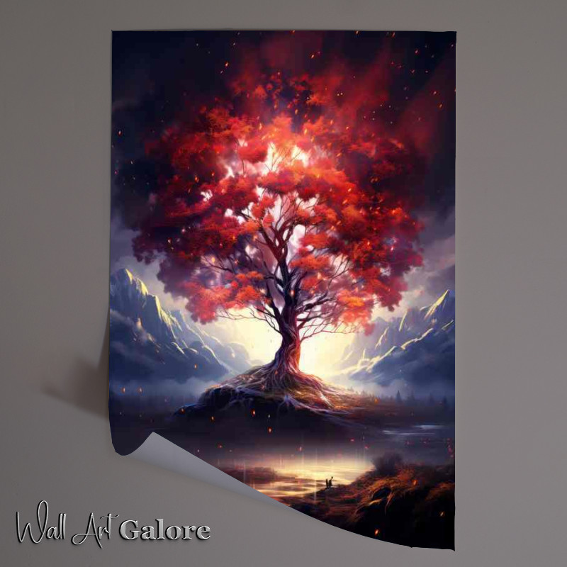 Buy Unframed Poster : (Nocturnal Serenity Tree Under Stars)