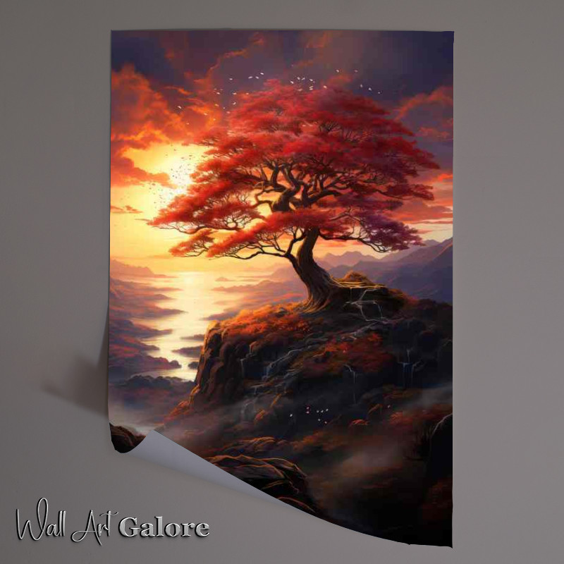 Buy Unframed Poster : (Red Sunset Tree)