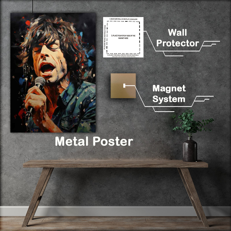 Buy Metal Poster : (Mick Jagger painting style)