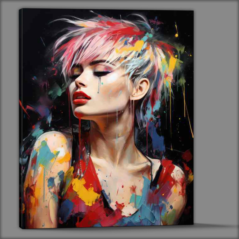 Buy Canvas : (Miley Cyrus Very colourfu art)