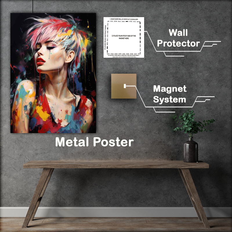 Buy Metal Poster : (Miley Cyrus Very colourfu art)